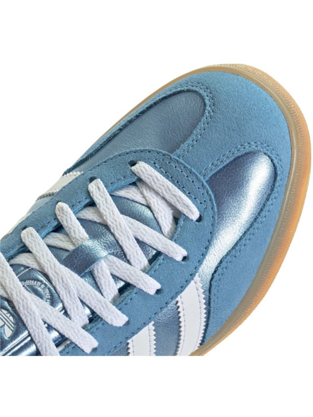adidas Gazelle Indoor - Womens Sneaker Metallic Blue White Gum JS1407 NEW - Picture 8 of 9
